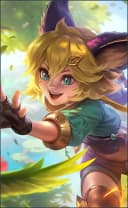 Joy wearing the Flash of Miracle skin, in-game portrait