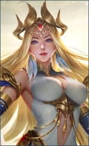 Kadita wearing the White Robin skin, in-game portrait