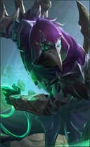 Kaja wearing the Horror Whiplash skin, in-game portrait