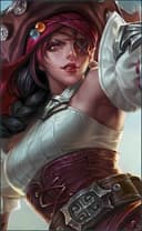 Karina wearing the Black Pearl skin, in-game portrait