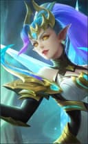 Karina wearing the Gemini - Halo skin, in-game portrait