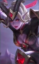Karina wearing the Blood Moon skin, in-game portrait