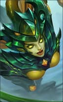 Karrie wearing the Bladed Mantis skin, in-game portrait