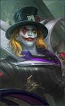 Khufra wearing the Dreadful Clown skin, in-game portrait