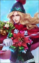 Lancelot wearing the Christmas Carnival skin, in-game portrait