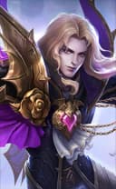Lancelot wearing the Dark Earl skin, in-game portrait