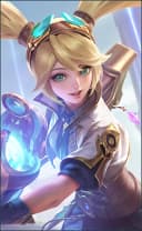 Layla wearing the Energy Gunner skin, in-game portrait