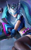 Layla wearing the Blue Spectre skin, in-game portrait