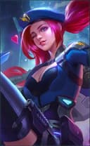 Layla wearing the S.A.B.E.R. Breacher skin, in-game portrait