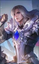 Leomord wearing the Frostborn Paladin skin, in-game portrait