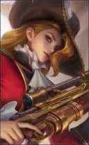 Lesley wearing the Royal Musketeer skin, in-game portrait