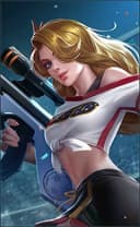 Lesley wearing the Cheergunner skin, in-game portrait