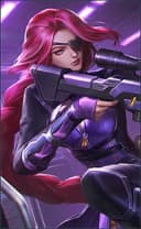 Lesley wearing the Lethal Lady skin, in-game portrait