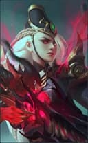 Lesley wearing the Falcon Mistress skin, in-game portrait