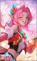 Lolita wearing the Angelic Fan skin, in-game portrait