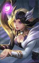 Lunox wearing the Twilight Goddess skin, in-game portrait