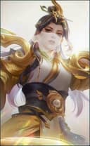 Luo Yi wearing the Elysium Guardian skin, in-game portrait