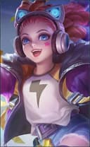 Lylia wearing the Future Star skin, in-game portrait