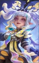 Lylia wearing the Phantasmal Revelry skin, in-game portrait