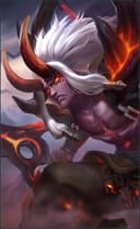 Martis wearing the Searing Maw skin, in-game portrait