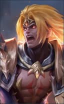 Martis wearing the Warlord King skin, in-game portrait