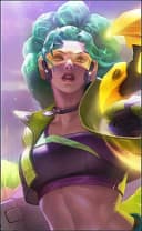 Masha wearing the Spirited Gauntlet skin, in-game portrait