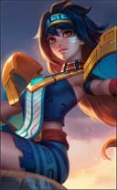 Mathilda wearing the Unrestrained Delight skin, in-game portrait