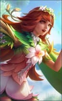 Mathilda wearing the Floral Crown skin, in-game portrait