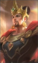 Minsitthar wearing the Courageous Warrior skin, in-game portrait
