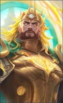 Minsitthar wearing the Sol Invictus skin, in-game portrait
