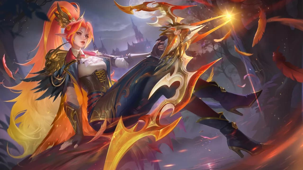 Miya Nightowl Huntress skin artwork