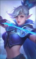 Miya wearing the Moonlight Archer skin, in-game portrait