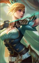 Miya wearing the Jungle Ranger skin, in-game portrait