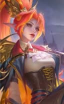 Miya wearing the Nightowl Huntress skin, in-game portrait