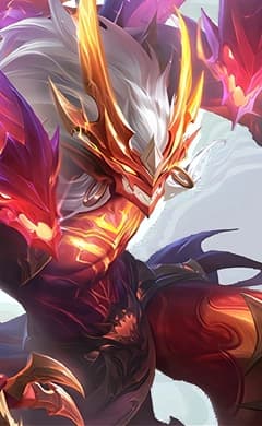 Moskov wearing the Infernal Wrymlord skin, in-game portrait