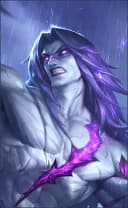 Moskov wearing the Spear of Quiescence skin, in-game portrait