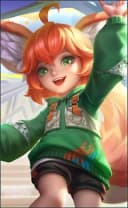 Nana wearing the Cyclone Clash skin, in-game portrait