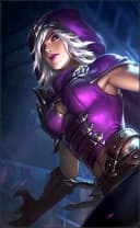 Natalia wearing the Glass Blade skin, in-game portrait