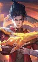 Natan wearing the Captain Chrono skin, in-game portrait