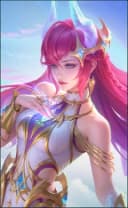 Novaria wearing the Dragonsworn skin, in-game portrait