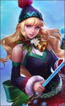 Odette wearing the Christmas Carnival skin, in-game portrait