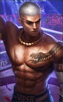 Paquito wearing the Death Blow skin, in-game portrait