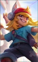 Popol and Kupa wearing the Trouble Makers skin, in-game portrait