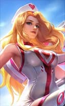 Rafaela wearing the Biomedic skin, in-game portrait
