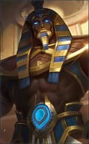 Roger wearing the Anubis skin, in-game portrait