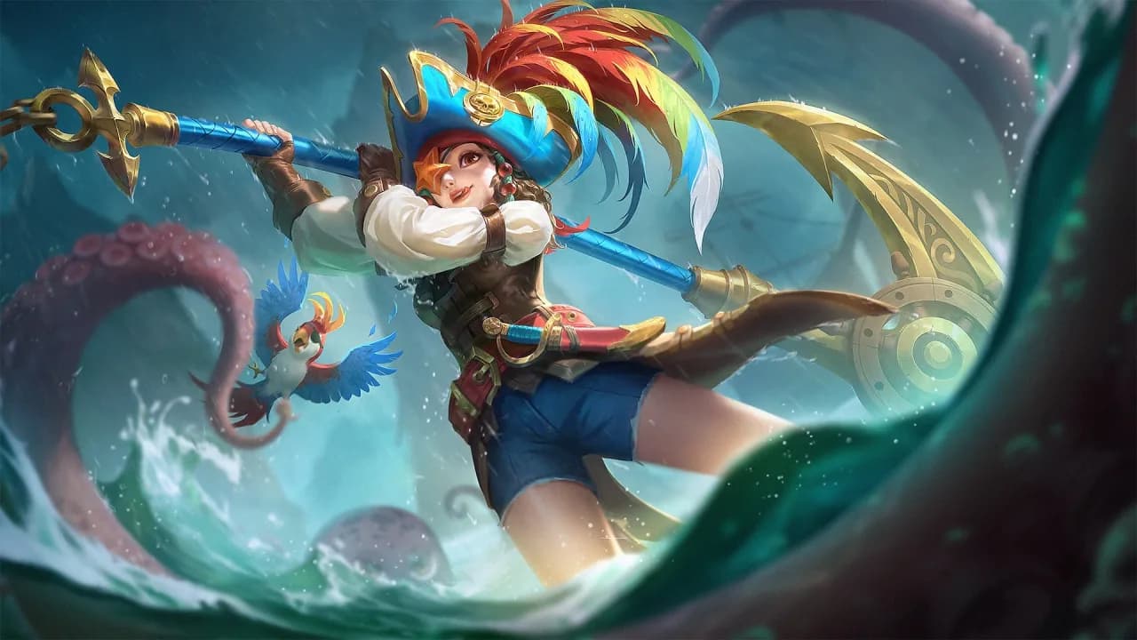 Ruby Pirate Parrot skin artwork