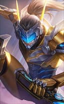 Saber wearing the Golden Flash skin, in-game portrait