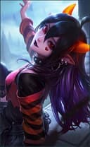 Selena wearing the Gothic Curse skin, in-game portrait