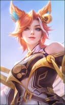 Silvanna wearing the Meowkin Warden skin, in-game portrait