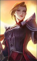 Silvanna wearing the Hallowed Lance skin, in-game portrait